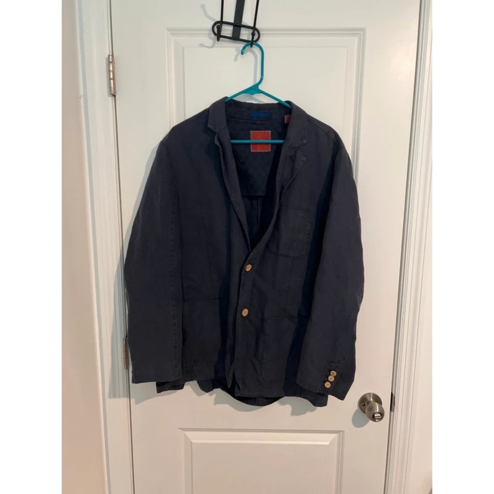 Classic Men's Navy Cotton Blazer Jacket
